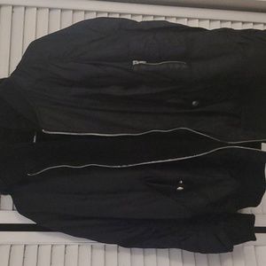 Women's black hoodie coat with fur